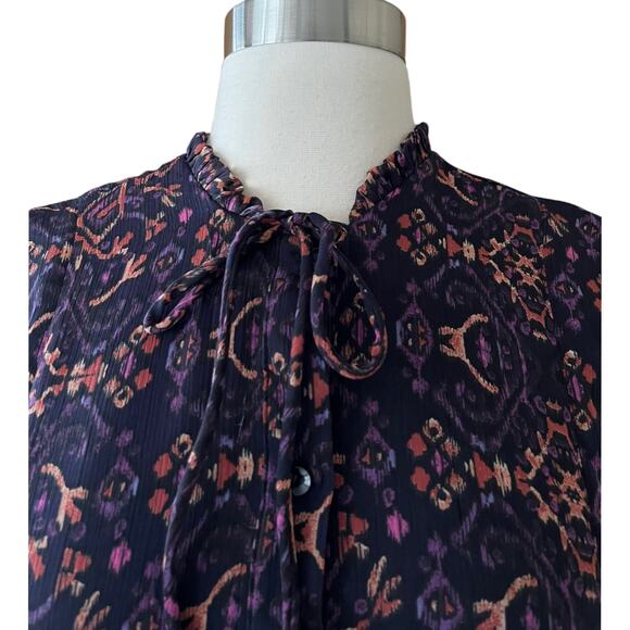 Zara Navy and Pink Patterned Mini Dress - Picture 6 of 14